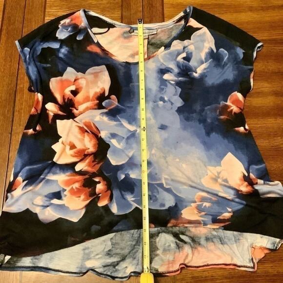 JENNIFER LOPEZ Womens Mesh Shoulder Floral Blouse Size Small - Picture 4 of 7